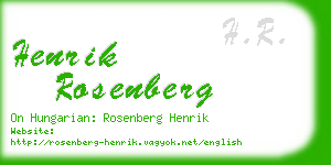 henrik rosenberg business card